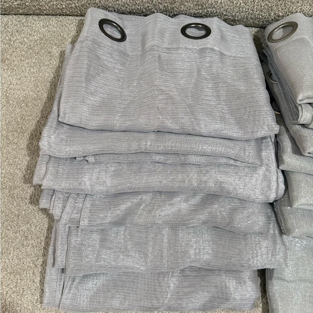 Silver sparkling Grommet Curtains - Picture 4 of 14
